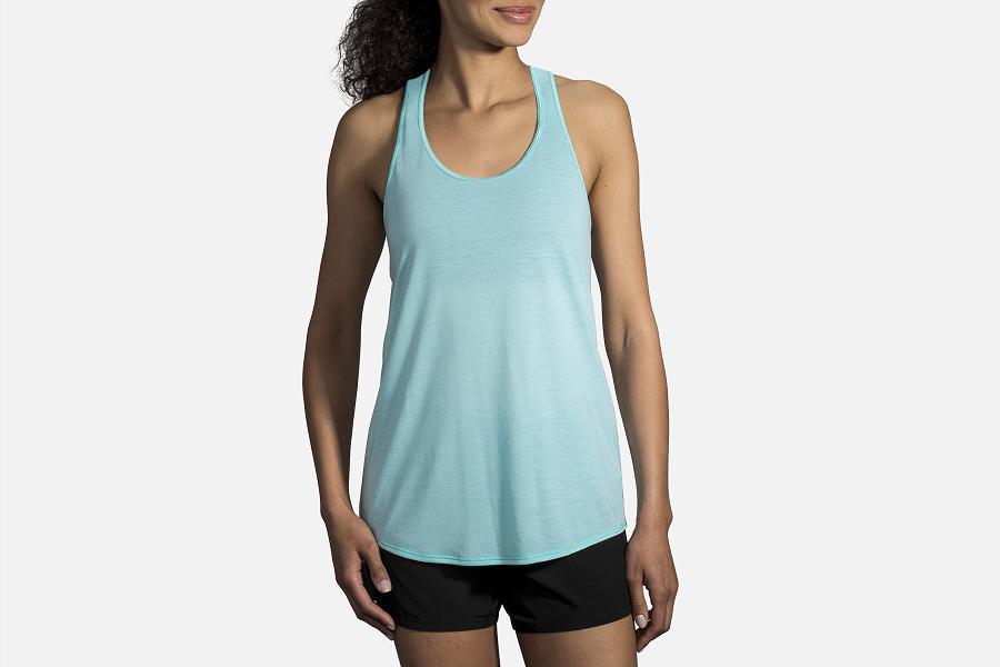 Brooks Distance Women Clothes & Running Tank Blue KNJ724318